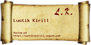 Lustik Kirill névjegykártya